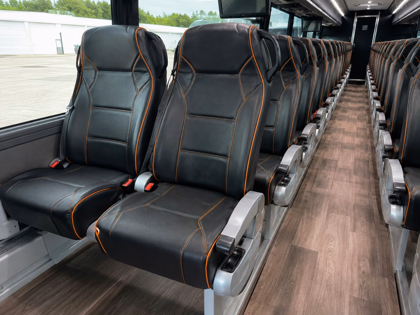56 passenger charter bus inside